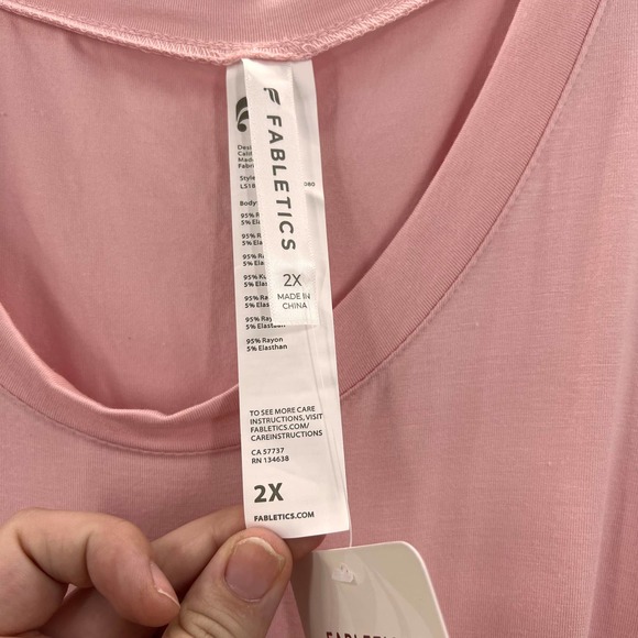 Fabletics Marissa Tie Up Tank Wrap Blouse Athleisure Light Pink NWT Plus 2XL - Picture 4 of 6